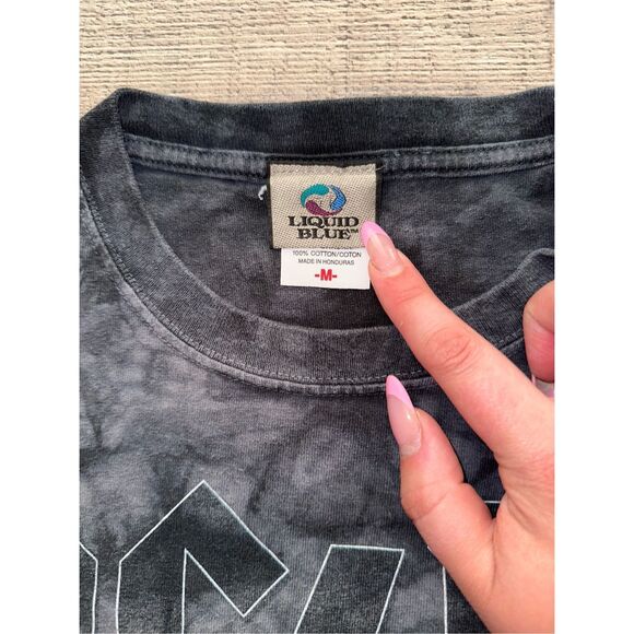 Vintage Rare 90s ACDC Back in Black Liquid Blue Band Tee | M - Picture 5 of 5